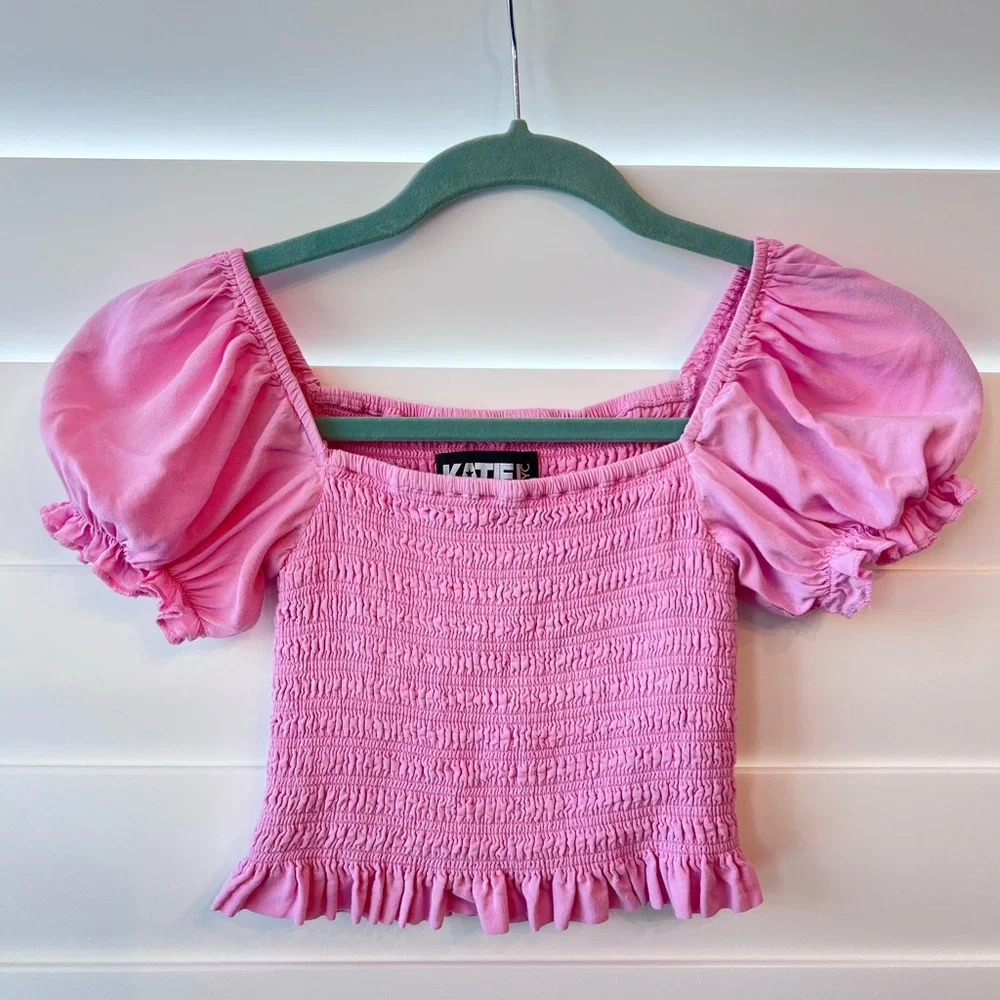 Katie J NYC Marlee smock & puff sleeve Blouse - Picture 6 of 9